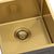 Retto II 390mm x 440mm x 230mm Stainless Steel Sink, Brushed Brass Gold