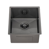 Retto II 390mm x 440mm x 230mm Stainless Steel Sink, Brushed Gunmetal Black