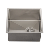 Retto II 390mm x 440mm x 230mm Stainless Steel Sink, Brushed SS Nickel