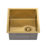 Retto II 450mm x 450mm x 230mm Stainless Steel Sink, Brushed Brass Gold