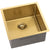 Retto II 450mm x 450mm x 230mm Stainless Steel Sink, Brushed Brass Gold