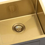 Retto II 450mm x 450mm x 230mm Stainless Steel Sink, Brushed Brass Gold
