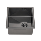 Retto II 450mm x 450mm x 230mm Stainless Steel Sink, Brushed Gunmetal Black