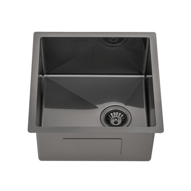 Retto II 450mm x 450mm x 230mm Stainless Steel Sink, Brushed Gunmetal Black