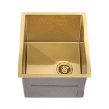 Retto II 550mm x 450mm x 300mm Extra Height Stainless Steel Sink, Brushed Brass Gold