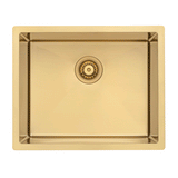 Retto II 550mm x 450mm x 300mm Extra Height Stainless Steel Sink, Brushed Brass Gold