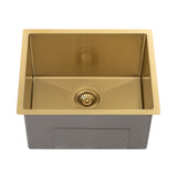 Retto II 550mm x 450mm x 300mm Extra Height Stainless Steel Sink, Brushed Brass Gold
