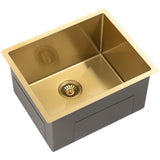 Retto II 550mm x 450mm x 300mm Extra Height Stainless Steel Sink, Brushed Brass Gold