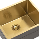 Retto II 550mm x 450mm x 300mm Extra Height Stainless Steel Sink, Brushed Brass Gold