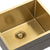 Retto II 550mm x 450mm x 300mm Extra Height Stainless Steel Sink, Brushed Brass Gold