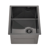 Retto II 550mm x 450mm x 300mm Extra Height Stainless Steel Sink, Brushed Gunmetal Black