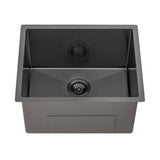 Retto II 550mm x 450mm x 300mm Extra Height Stainless Steel Sink, Brushed Gunmetal Black