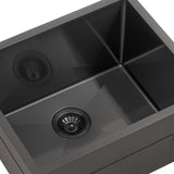 Retto II 550mm x 450mm x 300mm Extra Height Stainless Steel Sink, Brushed Gunmetal Black
