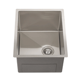 Retto II 550mm x 450mm x 300mm Extra Height Stainless Steel Sink, Brushed SS Nickel