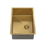 Retto II 650mm x 450mm x 230mm Stainless Steel Sink, Brushed Brass Gold