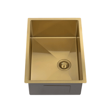 Retto II 650mm x 450mm x 230mm Stainless Steel Sink, Brushed Brass Gold