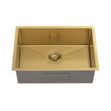 Retto II 650mm x 450mm x 230mm Stainless Steel Sink, Brushed Brass Gold