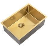 Retto II 650mm x 450mm x 230mm Stainless Steel Sink, Brushed Brass Gold