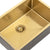 Retto II 650mm x 450mm x 230mm Stainless Steel Sink, Brushed Brass Gold