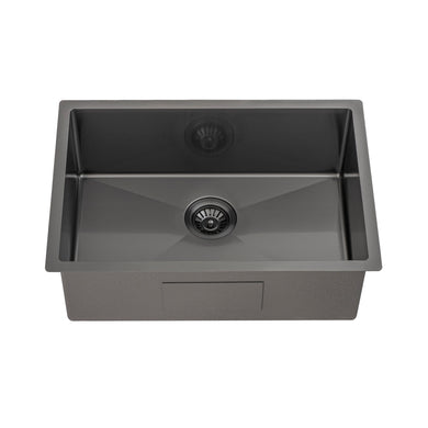 Retto II 650mm x 450mm x 230mm Stainless Steel Sink, Brushed Gunmetal Black