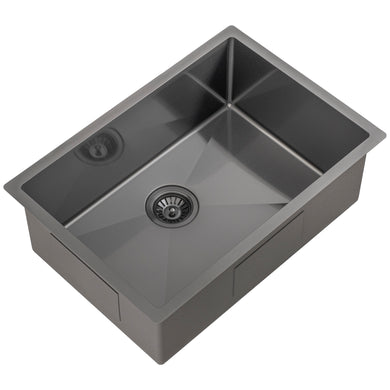 Retto II 650mm x 450mm x 230mm Stainless Steel Sink, Brushed Gunmetal Black