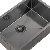 Retto II 650mm x 450mm x 230mm Stainless Steel Sink, Brushed Gunmetal Black