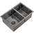 Retto II 675mm x 450mm x 230mm Stainless Steel Double Sink, Brushed Gunmetal Black