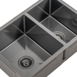 Retto II 675mm x 450mm x 230mm Stainless Steel Double Sink, Brushed Gunmetal Black