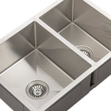 Retto II 675mm x 450mm x 230mm Stainless Steel Double Sink, Brushed SS Nickel