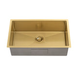 Retto II 750mm x 450mm x 230mm Stainless Steel Sink, Brushed Brass Gold