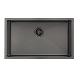 Retto II 750mm x 450mm x 230mm Stainless Steel Sink, Brushed Gunmetal Black