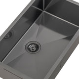 Retto II 750mm x 450mm x 230mm Stainless Steel Sink, Brushed Gunmetal Black