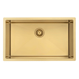 Retto II 750mm x 450mm x 300mm Extra Height Stainless Steel Sink, Brushed Brass Gold