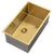 Retto II 750mm x 450mm x 300mm Extra Height Stainless Steel Sink, Brushed Brass Gold