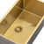 Retto II 750mm x 450mm x 300mm Extra Height Stainless Steel Sink, Brushed Brass Gold