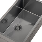 Retto II 750mm x 450mm x 300mm Extra Height Stainless Steel Sink, Brushed Gunmetal Black