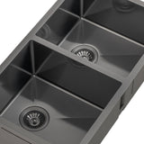 Retto II 775mm x 450mm x 230mm Stainless Steel Double Sink, Brushed Gunmetal Black