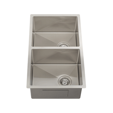 Retto II 775mm x 450mm x 230mm Stainless Steel Double Sink, Brushed SS Nickel