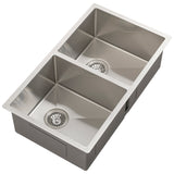 Retto II 775mm x 450mm x 230mm Stainless Steel Double Sink, Brushed SS Nickel