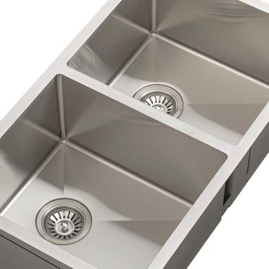 Retto II 775mm x 450mm x 230mm Stainless Steel Double Sink, Brushed SS Nickel