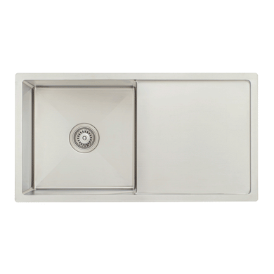 Retto II 850mm x 450mm x 230mm Stainless Steel Sink with Drainer, Brushed SS Nickel