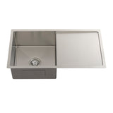 Retto II 850mm x 450mm x 230mm Stainless Steel Sink with Drainer, Brushed SS Nickel