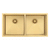 Retto II 875mm x 450mm x 230mm Stainless Steel Double Sink, Brushed Brass Gold