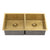 Retto II 875mm x 450mm x 230mm Stainless Steel Double Sink, Brushed Brass Gold