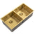Retto II 875mm x 450mm x 230mm Stainless Steel Double Sink, Brushed Brass Gold