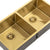 Retto II 875mm x 450mm x 230mm Stainless Steel Double Sink, Brushed Brass Gold