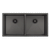 Retto II 875mm x 450mm x 230mm Stainless Steel Double Sink, Brushed Gunmetal Black