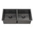 Retto II 875mm x 450mm x 230mm Stainless Steel Double Sink, Brushed Gunmetal Black