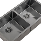 Retto II 875mm x 450mm x 230mm Stainless Steel Double Sink, Brushed Gunmetal Black
