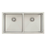 Retto II 875mm x 450mm x 230mm Stainless Steel Double Sink, Brushed SS Nickel